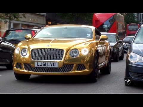 Supercars In London (Part 17) - GOLD Bentley, 430 Scuderia, Aventadors & More!