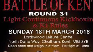Billyjoe Hka. Battle Of Kent. First Round Stoppage