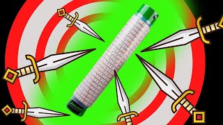Green Blob Survives World's Top Knife Thrower! -Featuring Throwdini