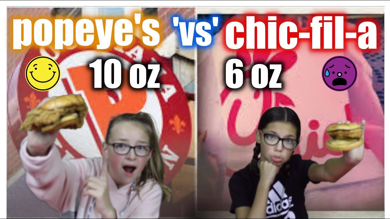 Popeye's "vs" Chic-fil-a SIZE and TASTE test... NOT EVEN CLOSE 