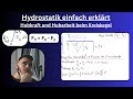 Hydrostatik: Hubkraft & Hubarbeit als Funktion der Eintauchtiefe
