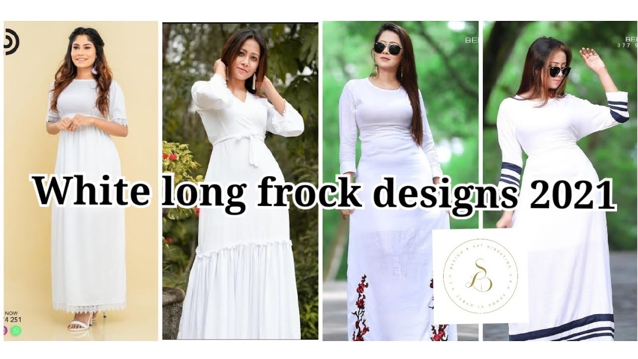 white long frock designs || new white frock design 2021 || frocks ...