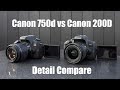 Canon 750d (Rebel T6i) vs Canon 200D (SL2) Detail Compare