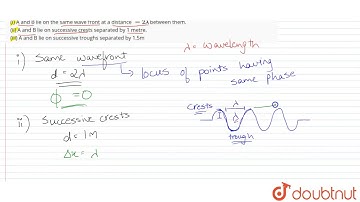 Waves are generated on a water surface. Calculated the phase difference between two