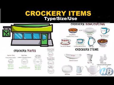 Types of crockery in f&b service // types of crockery used in restaurant//crockery size and use