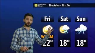 The Ashes First Test Weekend Forecast