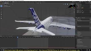 plane crash simulation test in blender 2.8