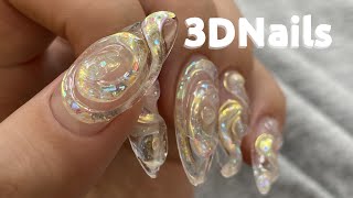 sub)반짝반짝 입체네일 하기! | 3DNails, Nail Tutorial, Self Nails