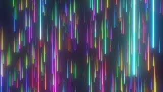Vibrant Colorful Glow Neon Rain Radiant Space Light Streaks Falling 4K DJ Visuals Loop Background
