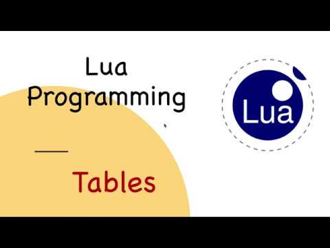 Lua Tutorial #8: Tables in Lua
