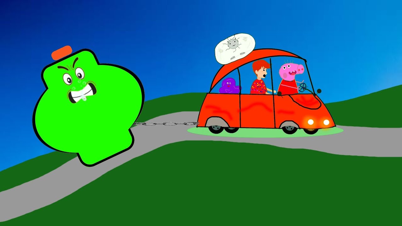 Мультфильм «Батарея против водителей автомобилей-свиней» на английском языке.