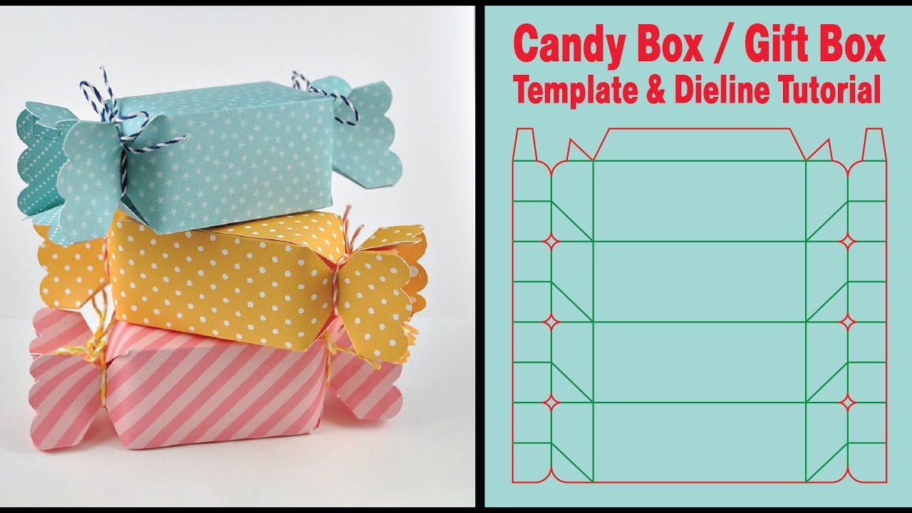 How To Make A Candy Gift Box Die cut | Template | Paper Craft Ideas ...