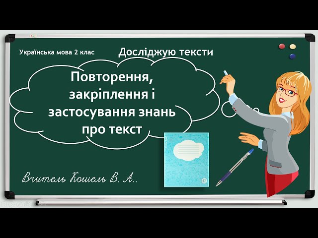 2 клас. Українська мова. Повторення, закріплення і застосування знань про текст