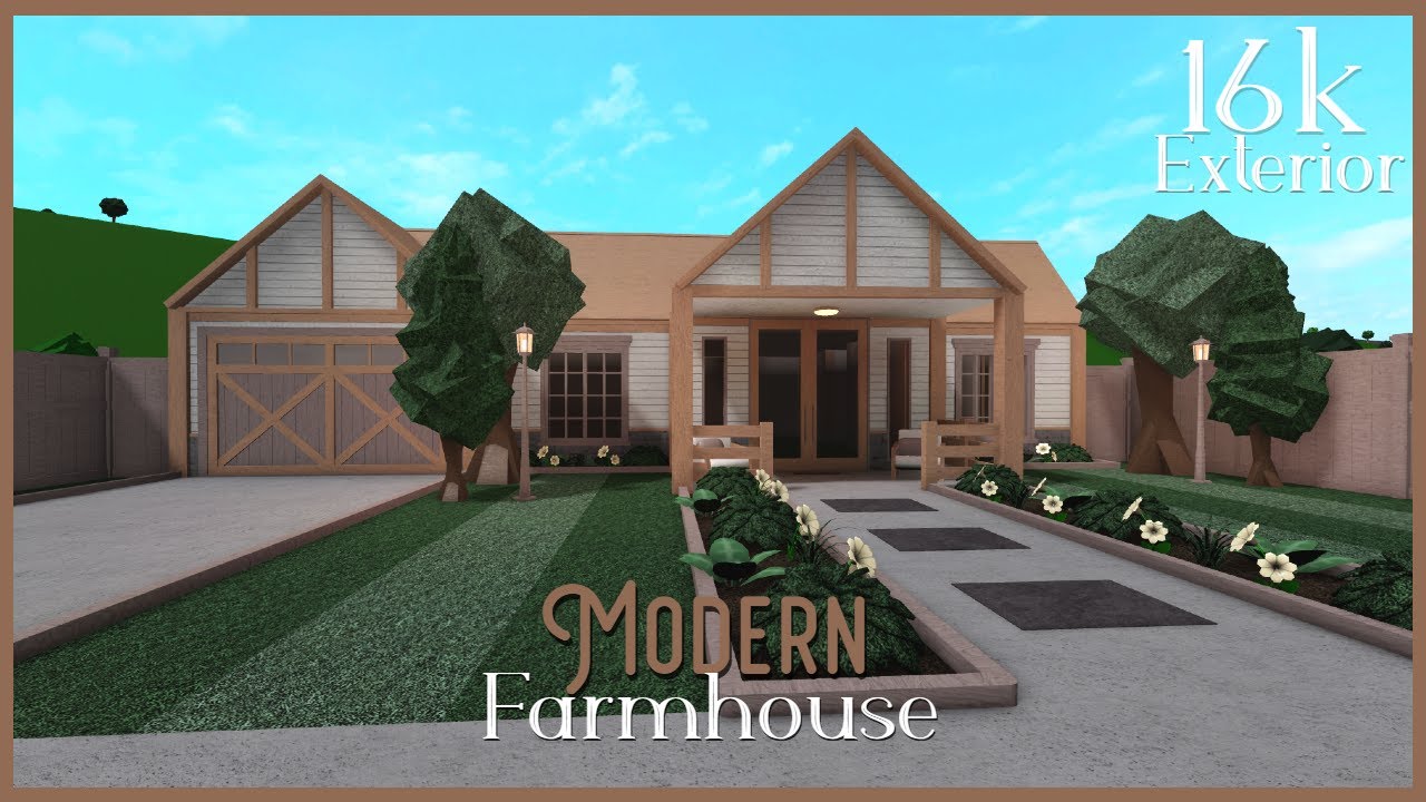 BLOXBURG | Modern Farmhouse | Pt.1 | Exterior | 16k | House Build - YouTube