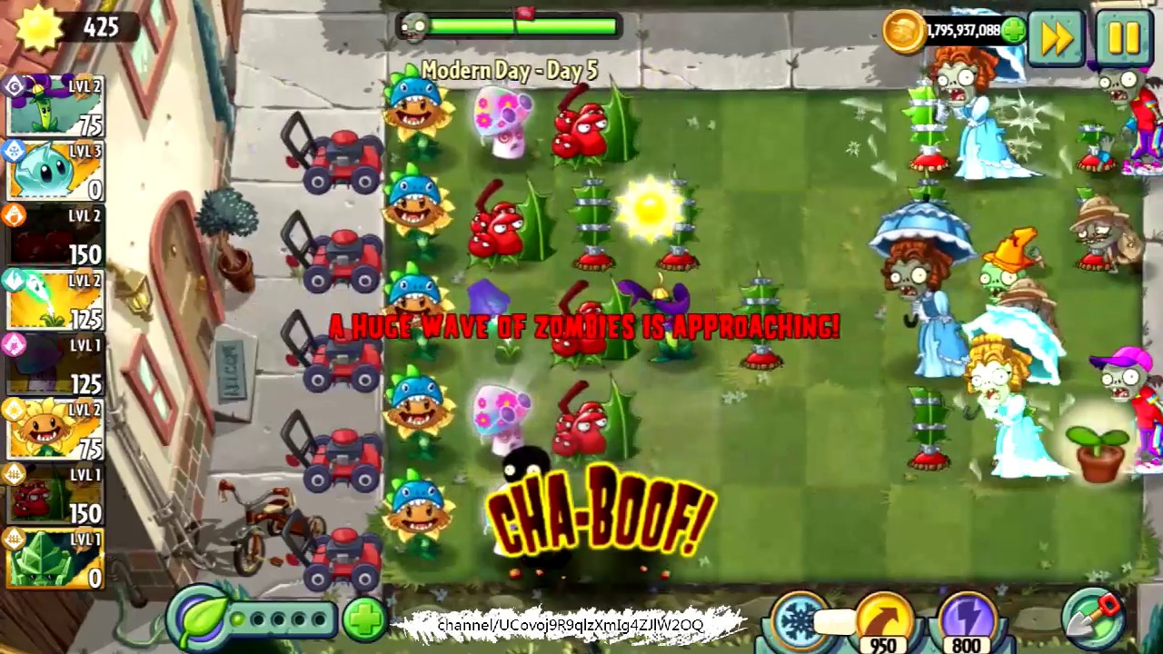 Plants vs Zombies 2 Modern Day Day 5 Walkthrough Modern Day Part 2 iOS ...