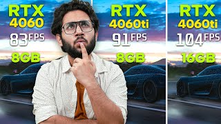 RTX 4060(8GB) Vs RTX 4060Ti(8GB) Vs RTX 4060Ti (16GB) - 12 Games Tested - 1440P & 4K