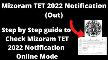 Mizoram TET 2022 Notification (Out) - How to Check Officially Mizoram TET 2022 Notification Online