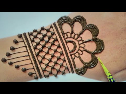 Very easy back hand jewellery henna design - YouTube