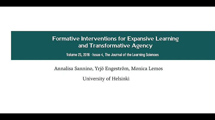 Formative Interventions for Expansive Learning and Transformative Agency