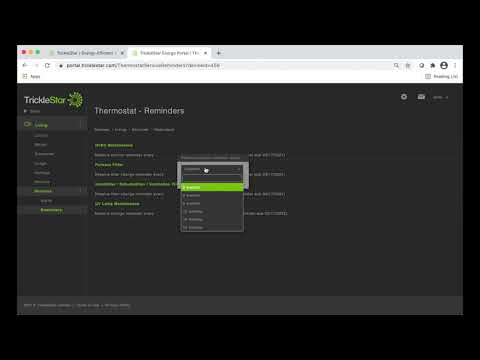 How to set maintenance reminders for your HVAC system on the TrickleStar Portal