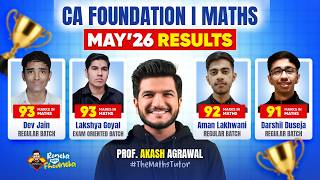 How to score 90+ marks in CA Foundation Maths | Akash Agrawal | Revision Tips Exam Strategy May 2026