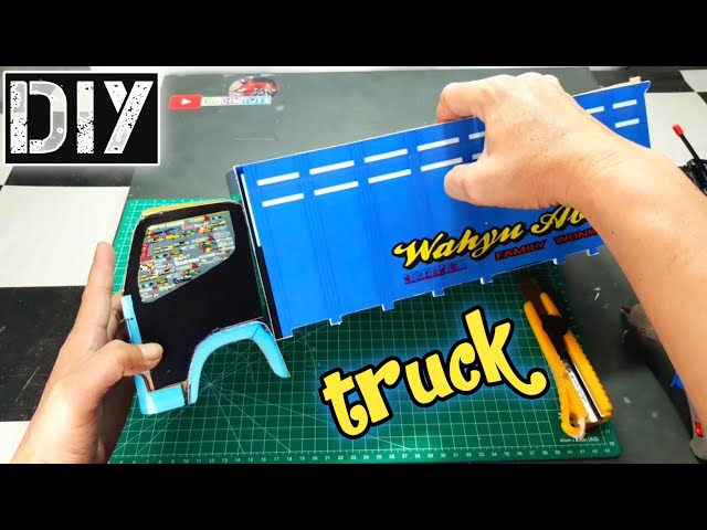 New Wahyu Abadi | to make rc truck roll using sticker paper | how to make truck with cardboard easy class=