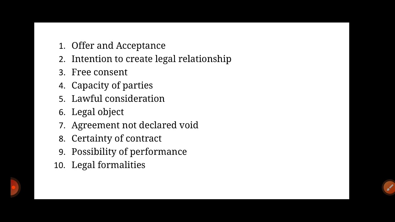 Essential elements of a valid contract!!