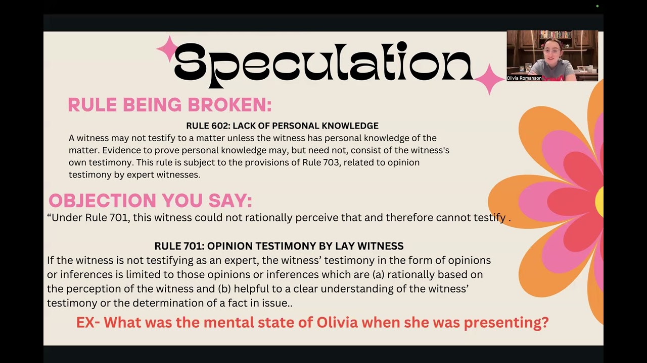 Model Mock Trial Training: Objections