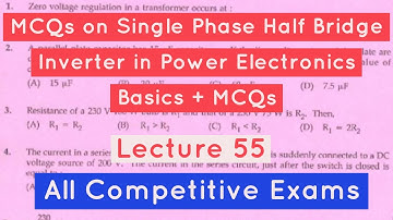 Single Phase Half Bridge Inverter connected to R load Important MCQ Kerala PSC Assitant Engineer AEI