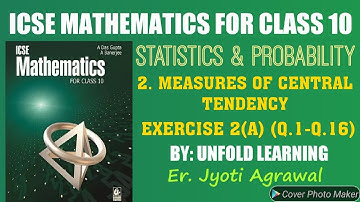 ICSE|Maths|Class10|Solutions|A Das Gupta|Statistics&Probability|2.Measures of Central Tendency|Ex.2A