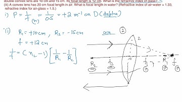 Example 9.7 Physics 12. If f = 0.5 m for a glass lens, what is the power of the lens