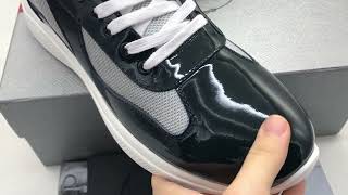 P-rada patent leather comfortable sports high-top lifestyle shoes