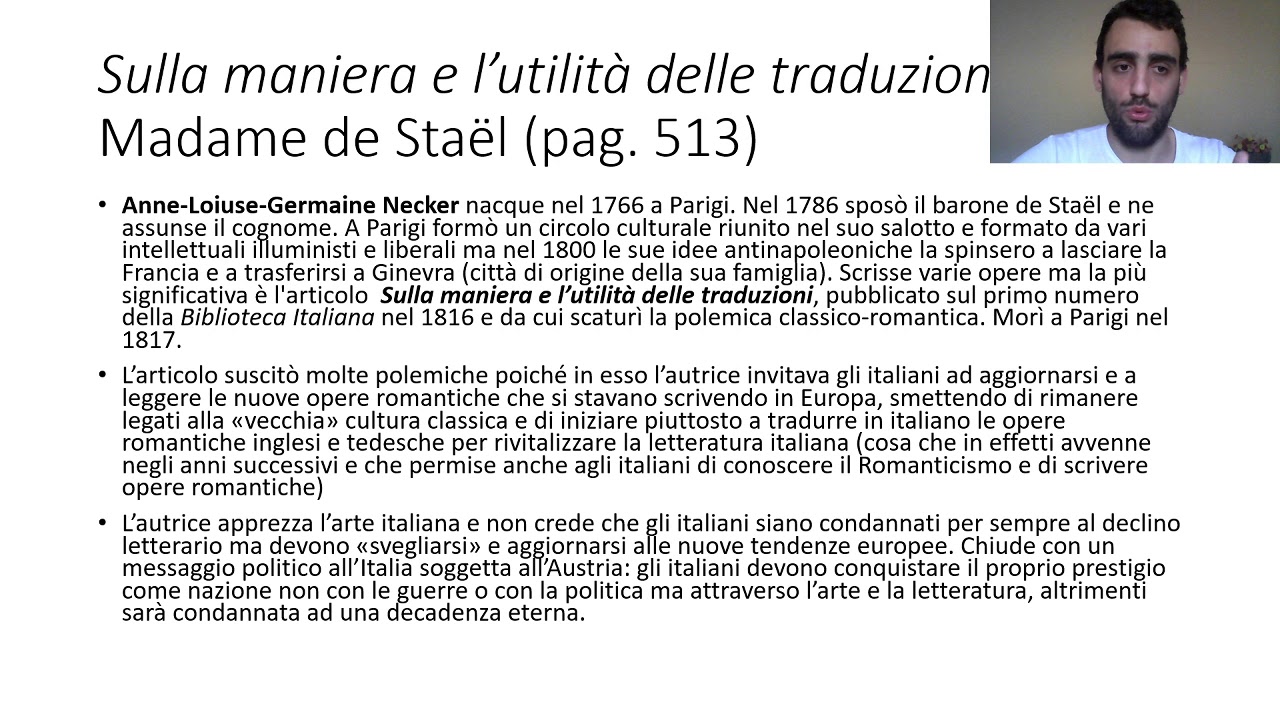 Sulla maniera e l'utilità delle traduzioni - YouTube