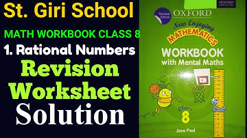 Oxford New Enjoying Mathematics Workbook Class 8  Rational Numbers Revision Worksheet