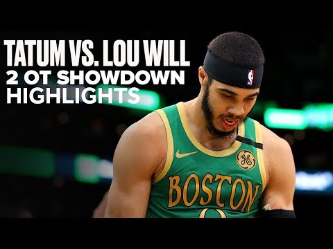 Jayson Tatum 39 PTS) vs Lou Williams (35 PTS) Showdown | 2OT Highlights