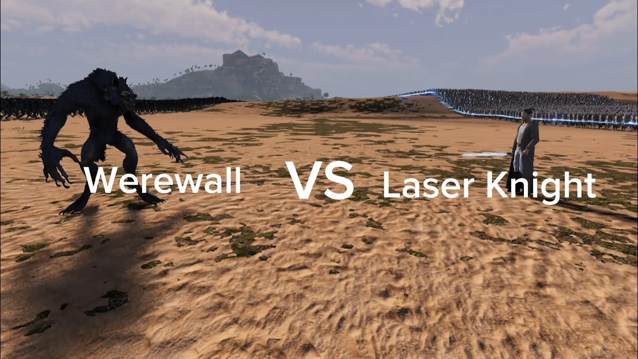 Werewall 100000 VS 10000 Laser Knight//- ultimate epic battle simulator ...