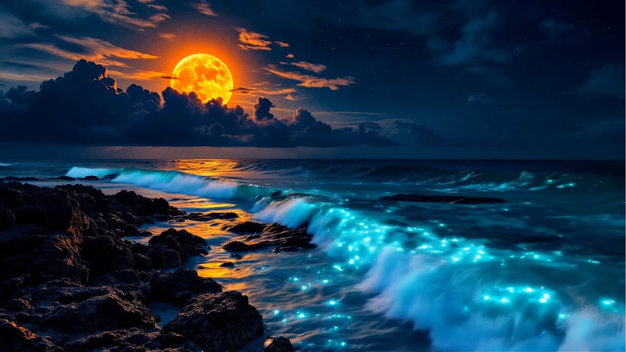 Moonlight Ocean Waves 🌙 Soft Piano for Deep Sleep & Stress Relief (10 Hours)