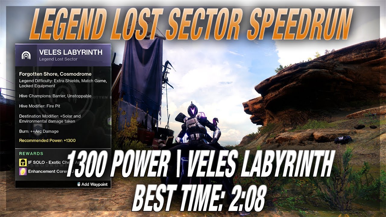 legend lost sector, destiny 2 speedrun, speedrun, veles labyrinth, legend.....