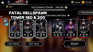 Fatal Hellspawn Tower Finale Boss Battle 180 & 200 Fight + Rewards Round 2 MK Mobile !!!
