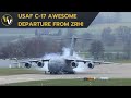 U.S. Air Force Boeing C-17 departure at Zurich Airport - insane STOL takeoff!!!