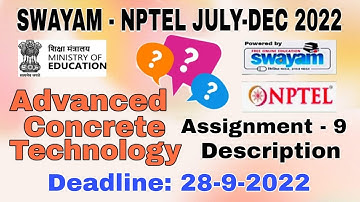 NPTEL Advanced Concrete Technology  #assignment -9 I July-Dec 2022 I Conceptual Explanation