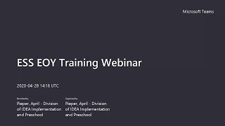 ESS EOY Training Webinar