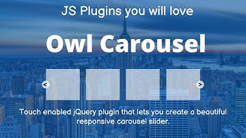 Owl Carousel Plugin | create a beautiful responsive carousel slider | JS Plugins you will love 😍
