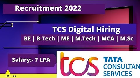 TCS Digital Off Campus Drive For 2022 Batch | TCS Digital Recruitment 2022 | TCS NQT Hiring 2021