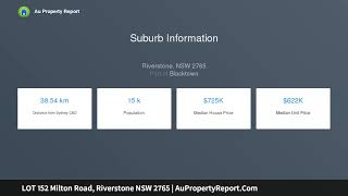 LOT 152 Milton Road, Riverstone NSW 2765 | AuPropertyReport.Com