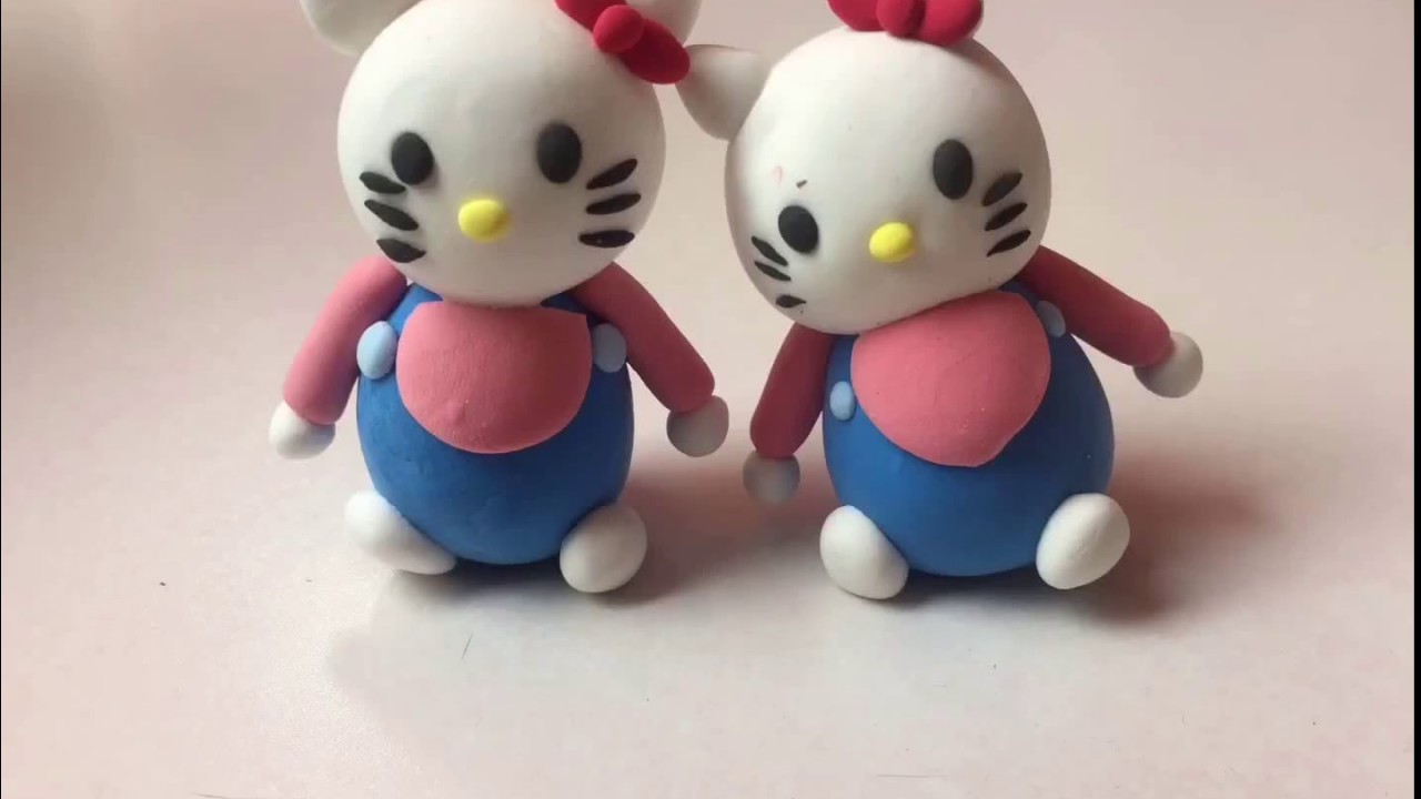 ឃីតធីសូនពីដីឥដ្ឋ Hello Kitty, How to make a Kitty with Clay - YouTube