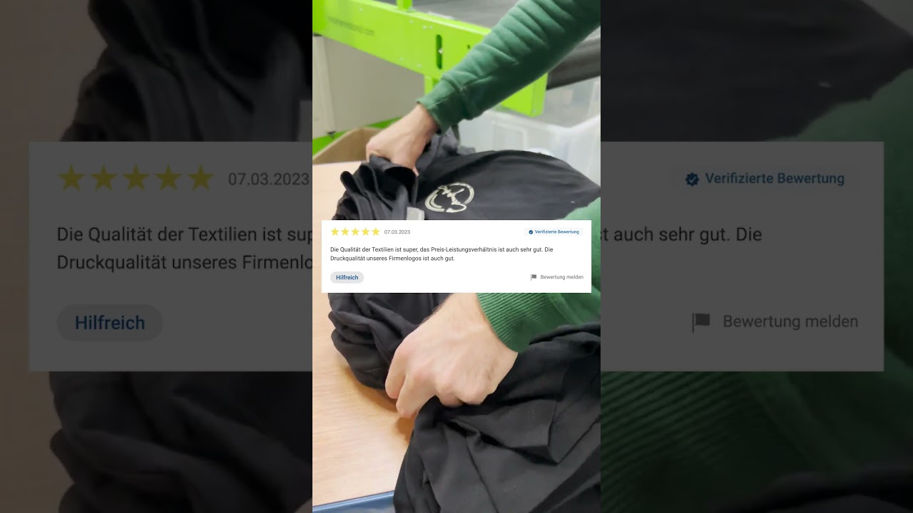 So gut ist unser Veredelungsservice! Bewertungen für textil-grosshandel.eu