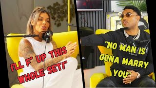 CELINA POWELL CRASHES OUT AFTER BEING CHECKED BY HOST