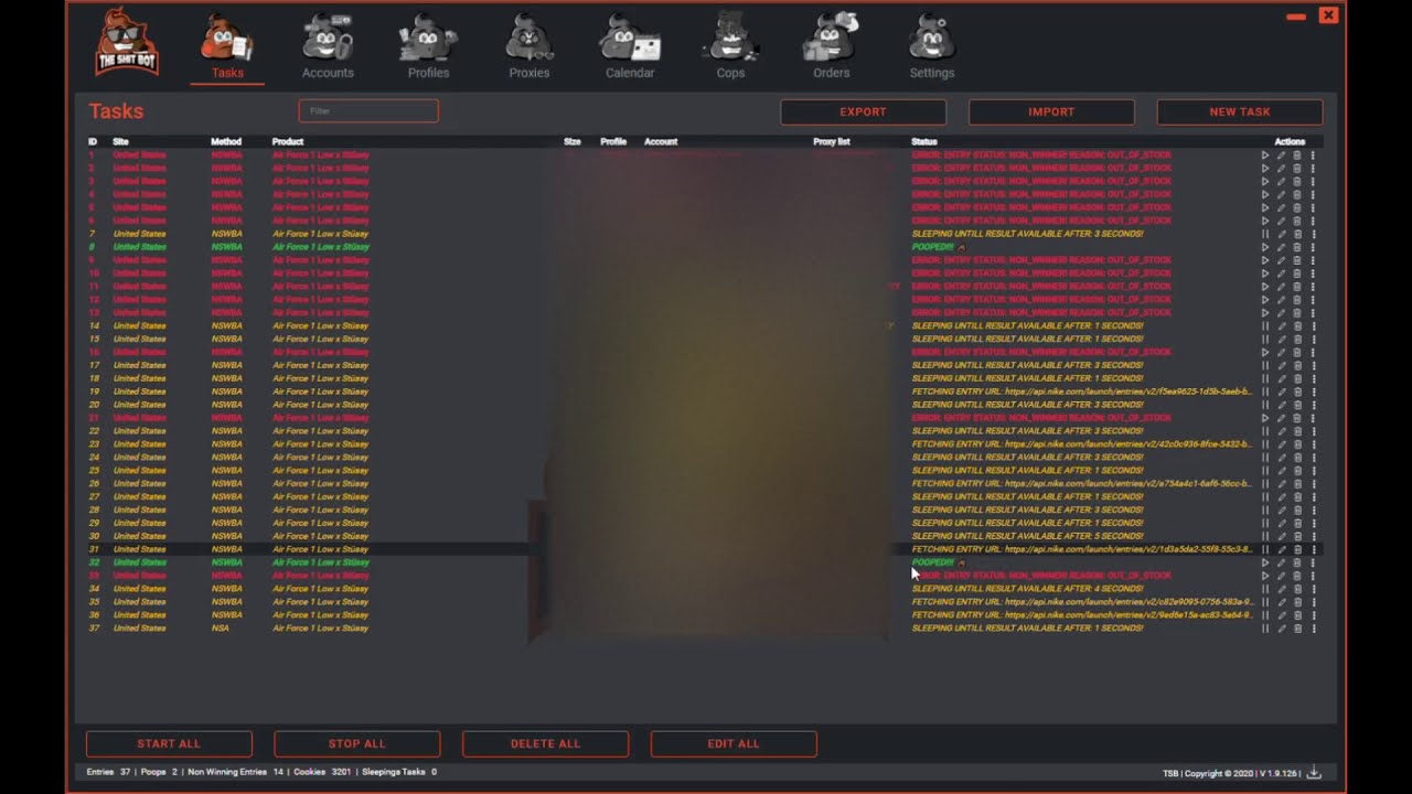 Live Cop TSB Bot 2 Nike Air Force Stussy