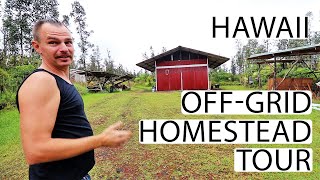 Touring My Brothers Off-Grid Homestead In Hawaii | Plumbing, Catchment, Power, Buildings